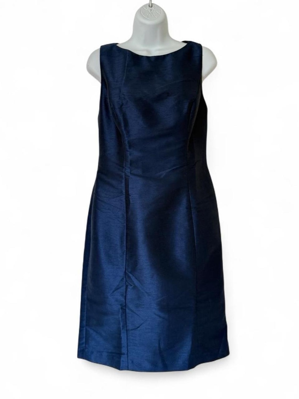 Alfred Sung Midnight Blue Dupioni Cocktail Dress Size 8